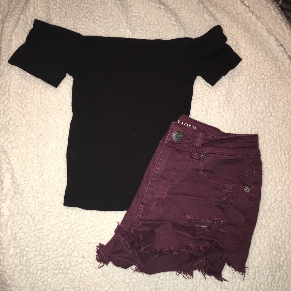 Black Off-Shoulder Shirt